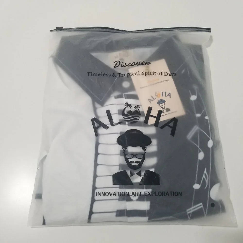 NWT Garamode Men's Casual Music Symbol Patchwork Print Shirt Size 2XL Color Blac - Picture 4 of 5